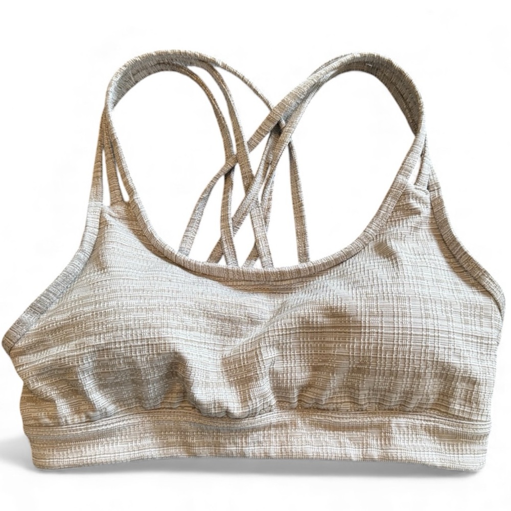 Athleta Beige Textured Sports Bra